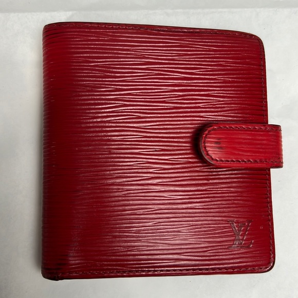 Auth. Louis Vuitton Epi Leather Porte Billes Compact Red Wallet Vintage France - Picture 3 of 17